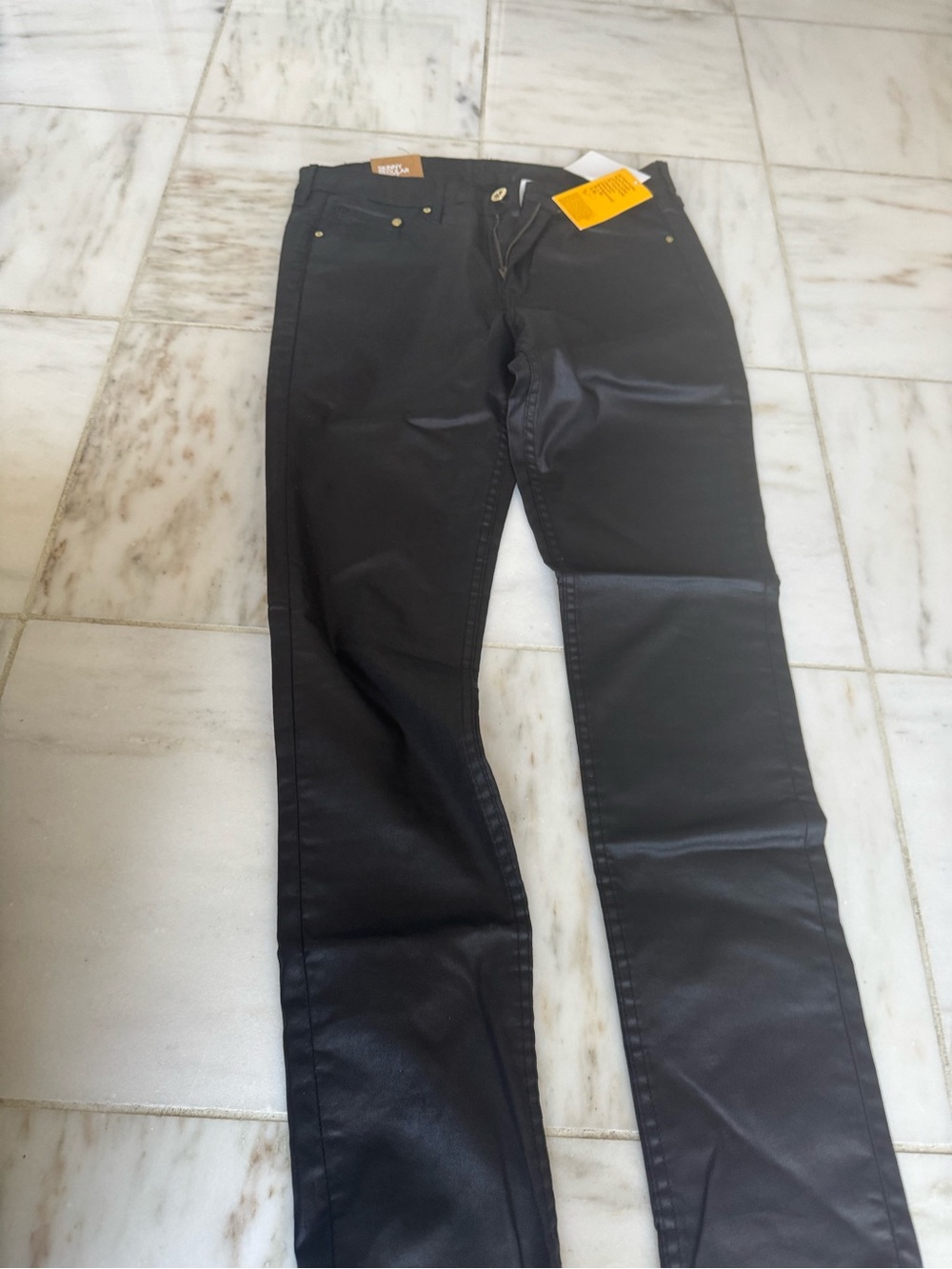 H&M Black Coated Skinny Jeans